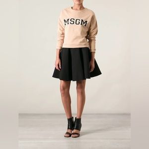 BEAUTIFUL MSGM Black Cotton Zip Full Flared Skirt $300! Celeb-fav!